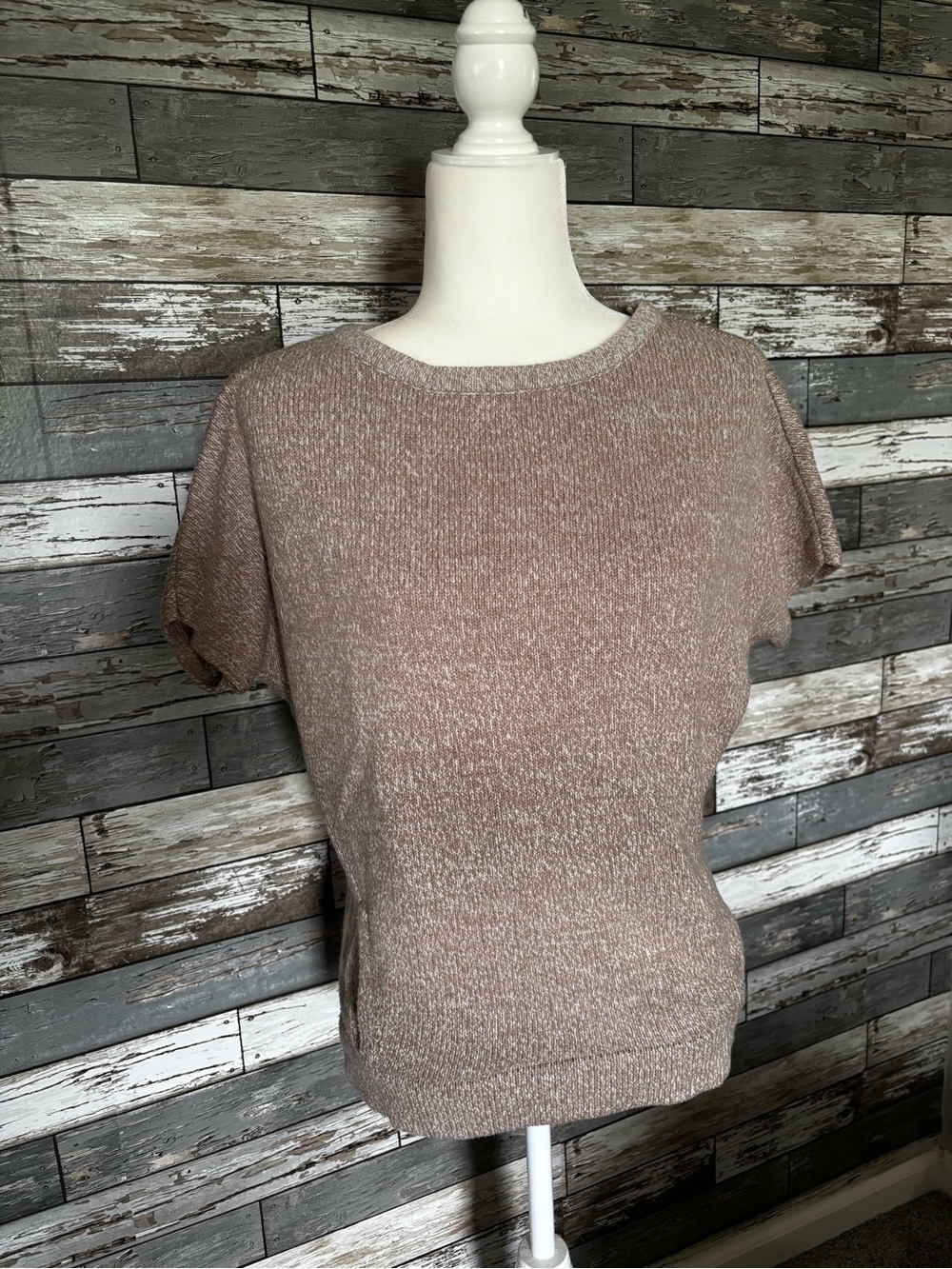 New York & Company Soft Knit Short Sleeve Marled Sweater Casual Women’s XS